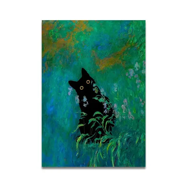DecorBites™ Cat Reading on Toilet Wall Art