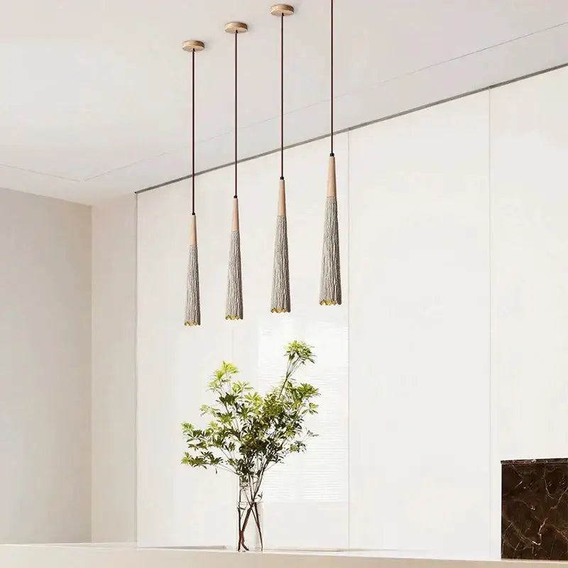 Decorbites cement cream led pendant light for bedroom bedside