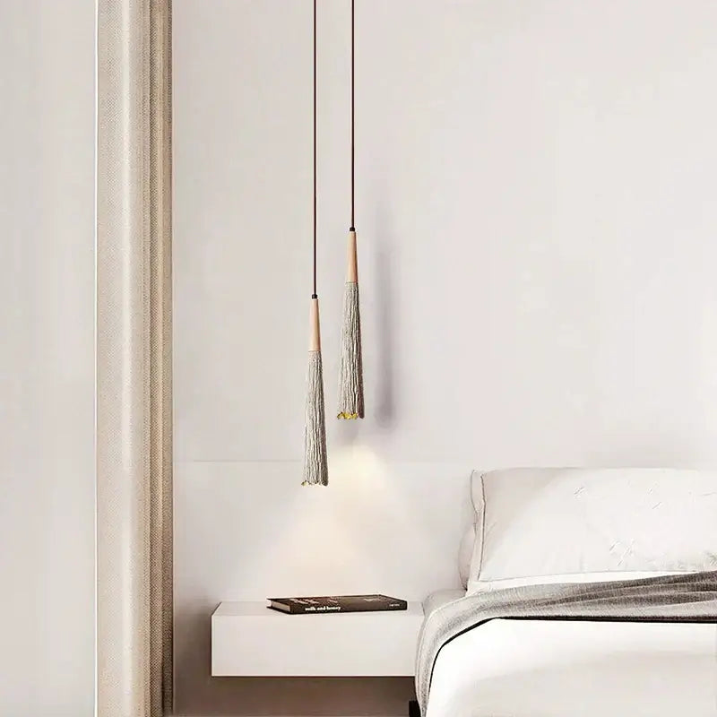 Decorbites cement cream led pendant light for bedroom bedside
