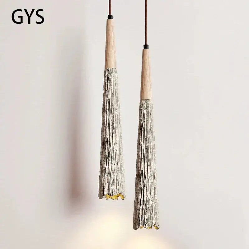 Decorbites cement cream led pendant light for bedroom bedside