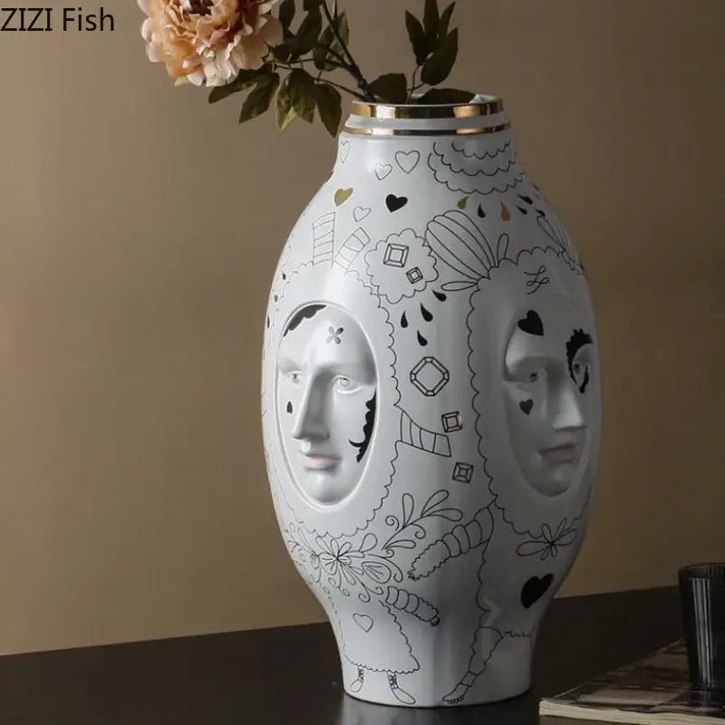DecorBites™ Ceramic Desktop Vase for Floral Arrangements