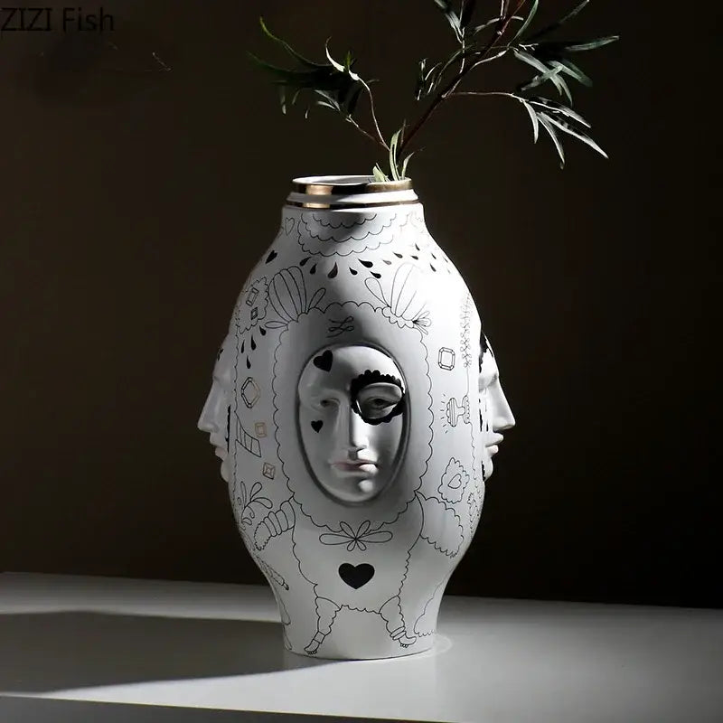DecorBites™ Ceramic Desktop Vase for Floral Arrangements