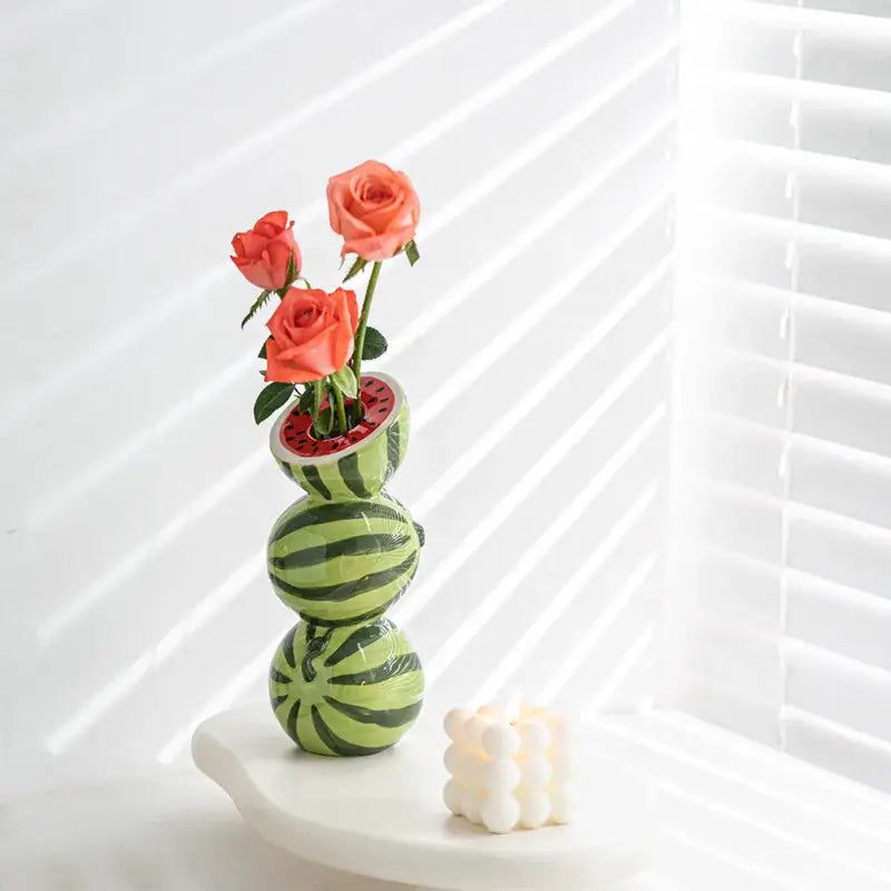 DecorBites™ Ceramic Fruit Vase for Home and Office