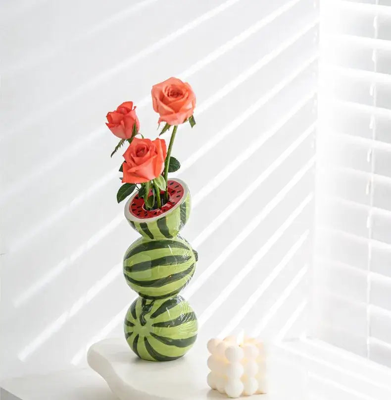 DecorBites™ Ceramic Fruit Vase for Home and Office
