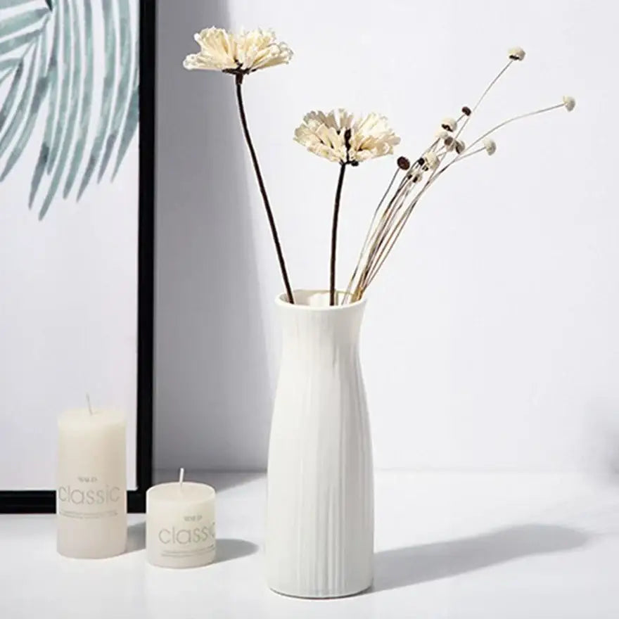 DecorBites™ Ceramic-Look Plastic Flower Pots for Home and Garden