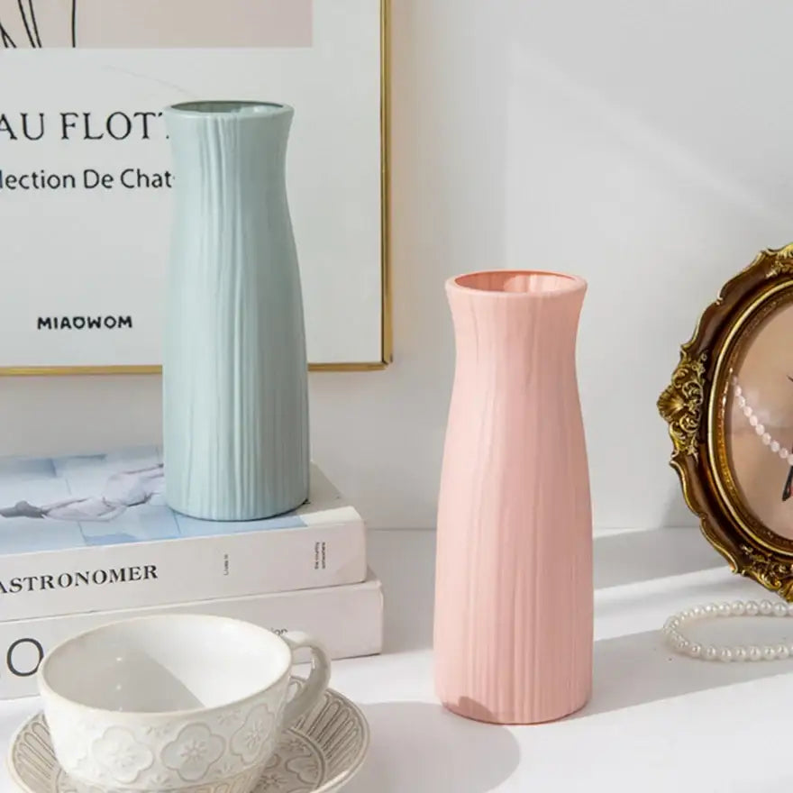 DecorBites™ Ceramic-Look Plastic Flower Pots for Home and Garden