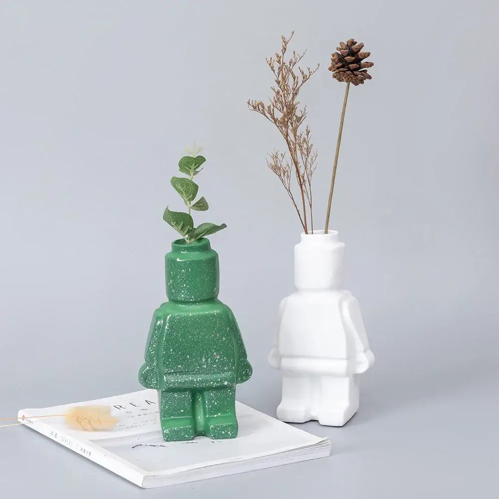DecorBites™ Ceramic Robot Vase - Nordic Style Home Decor