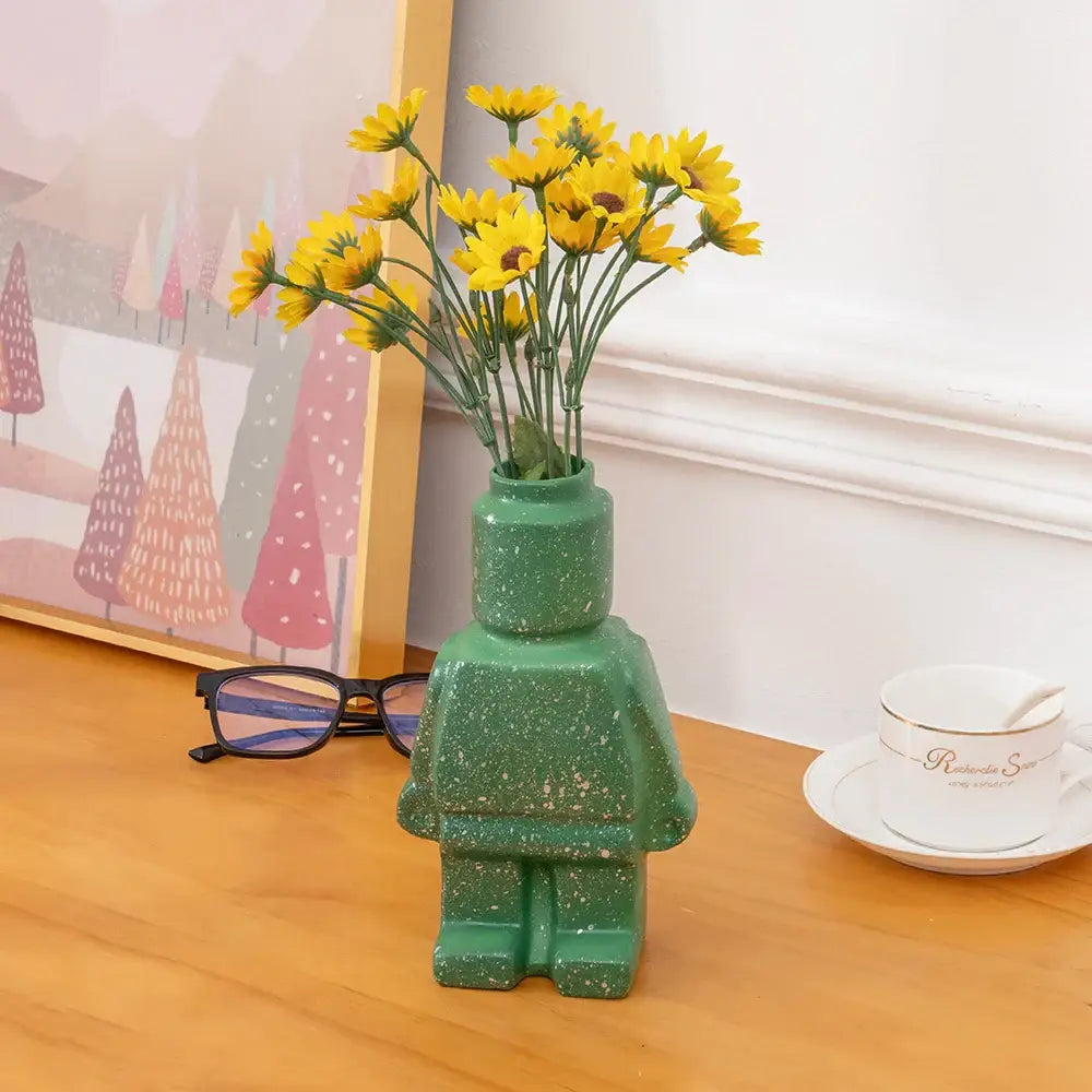 DecorBites™ Ceramic Robot Vase - Nordic Style Home Decor