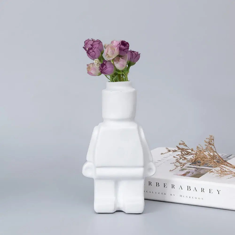 DecorBites™ Ceramic Robot Vase - Nordic Style Home Decor