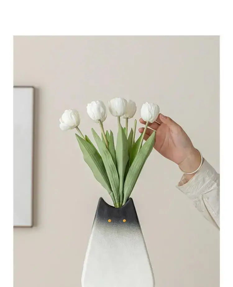 DecorBites™ Charming Cat-Inspired Ceramic Vase