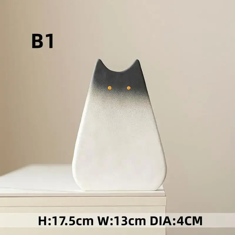 DecorBites™ Charming Cat-Inspired Ceramic Vase