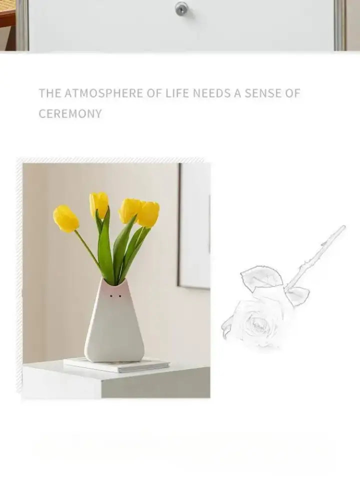 DecorBites™ Charming Cat-Inspired Ceramic Vase