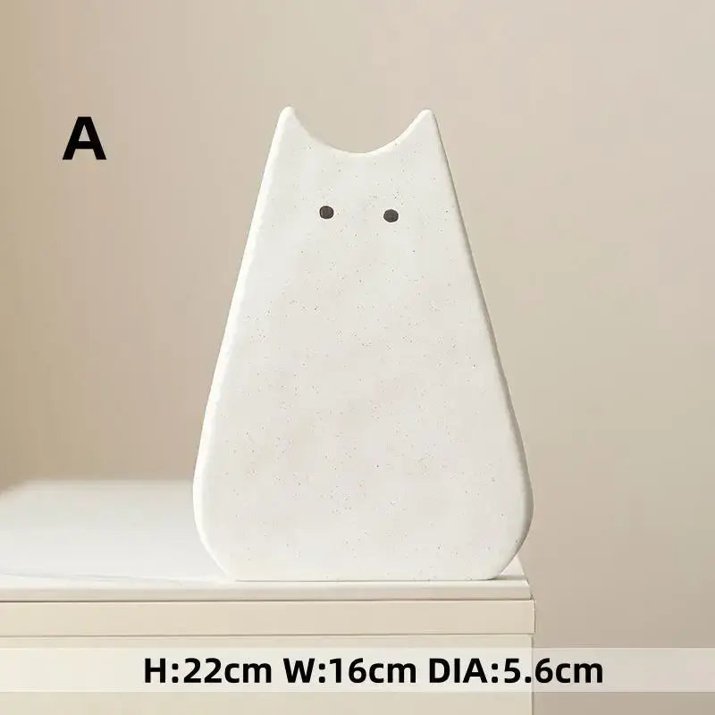 DecorBites™ Charming Cat-Inspired Ceramic Vase