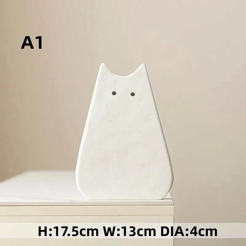 DecorBites™ Charming Cat-Inspired Ceramic Vase