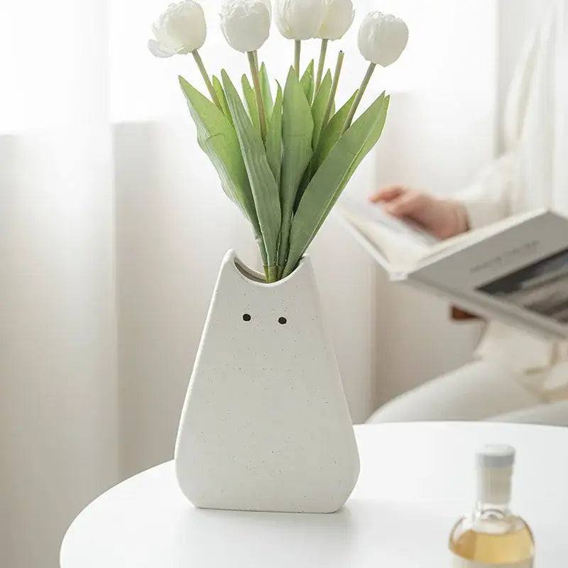 DecorBites™ Charming Cat-Inspired Ceramic Vase