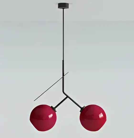 DecorBites™ Cherry Glass Pendant Lights: Nordic Red/White Lamp for Home Decor & Lighting