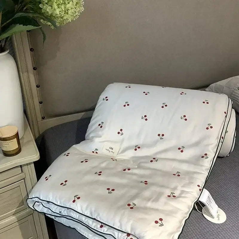 DecorBites™ Cherry Lyocell Fiber Cooling Blanket for Child Adults