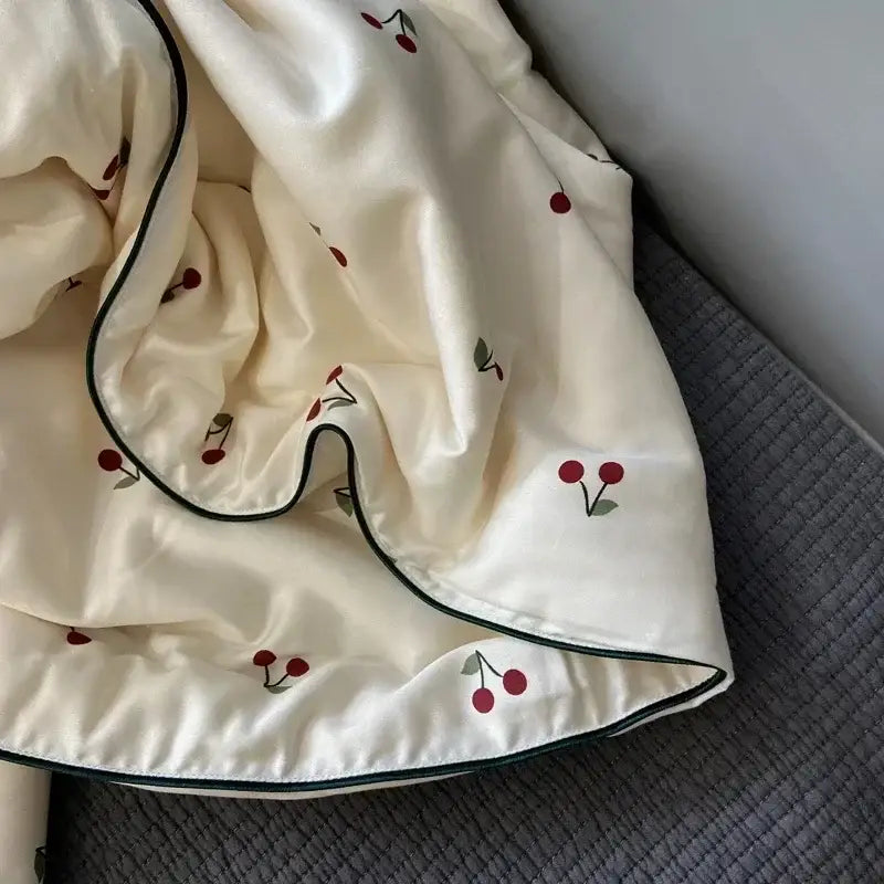 DecorBites™ Cherry Lyocell Fiber Cooling Blanket for Child Adults