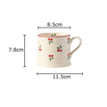 DecorBites™ Cherry Pattern Porcelain Coffee Mug - Lovely Tableware Cup for Afternoon Tea