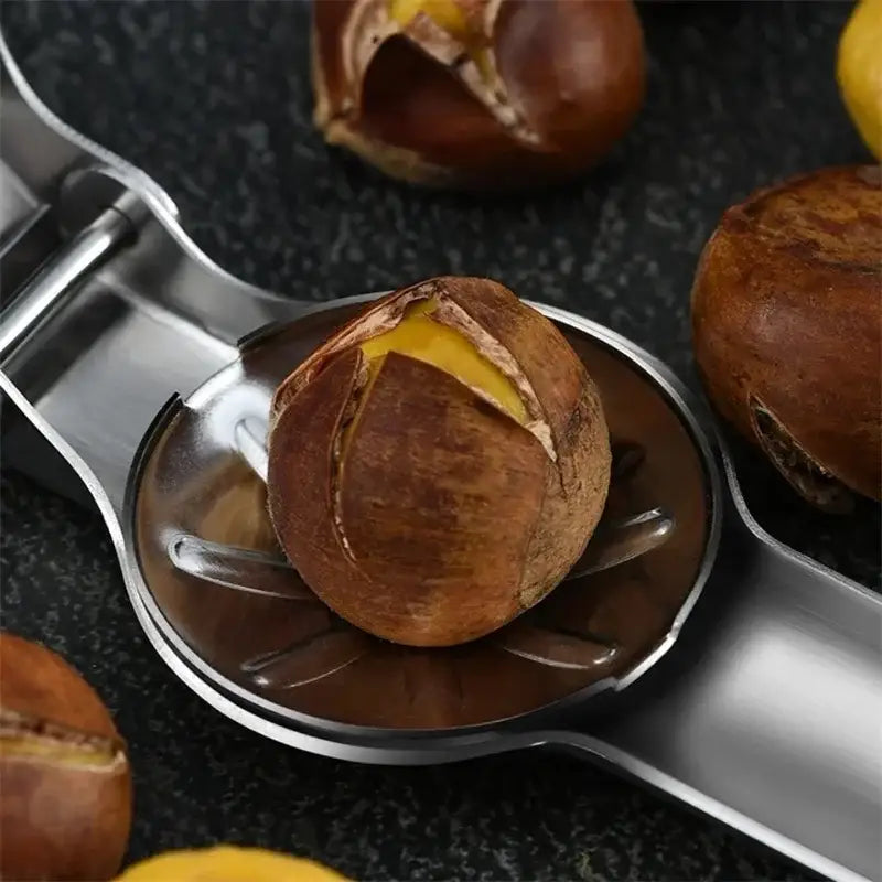 DecorBites™ Chestnut Opener: Stainless Steel Quick Clip Cracker & Pliers Tool