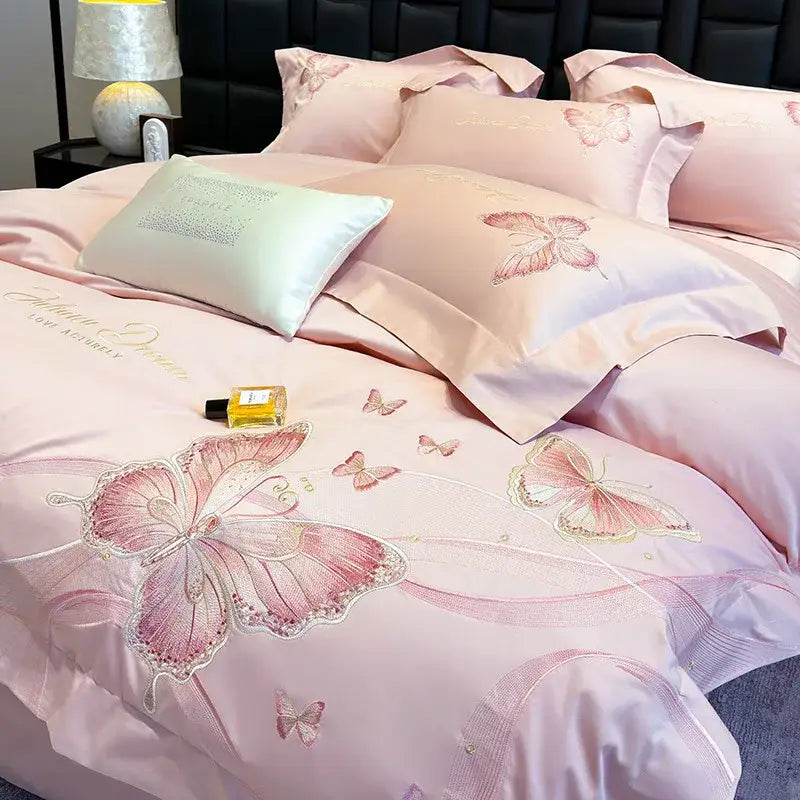 DecorBites™ Chic Embroidered Cotton Bedding Set for Luxurious Home Décor