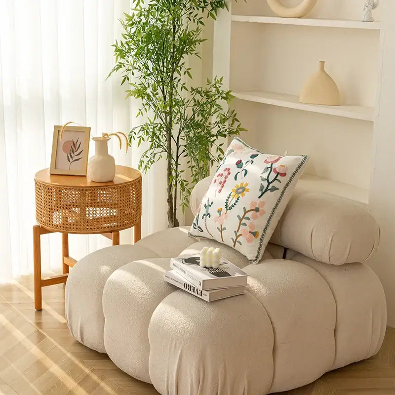 DecorBites™ Chic Floral Geometric Cushion Cover - 45x45cm