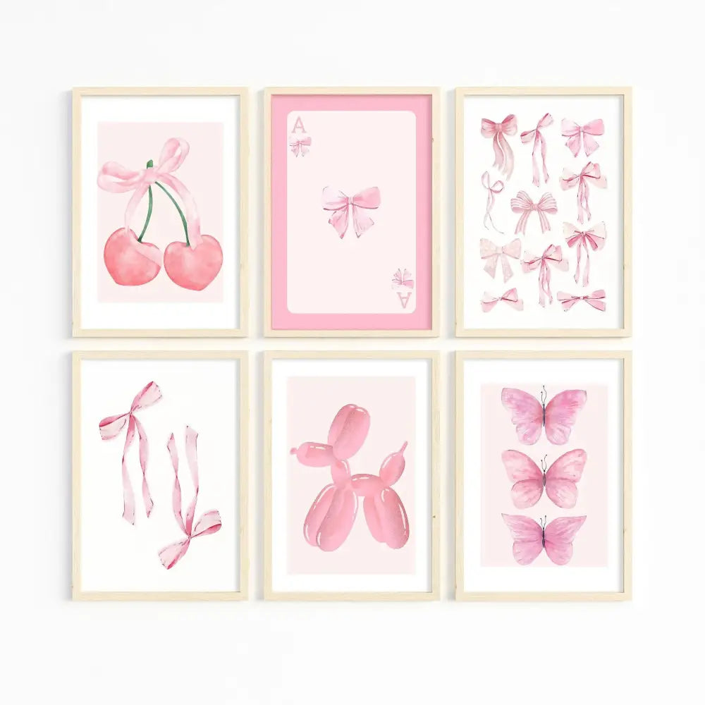 DecorBites™ Chic Pink Wall Art for Girls' Room