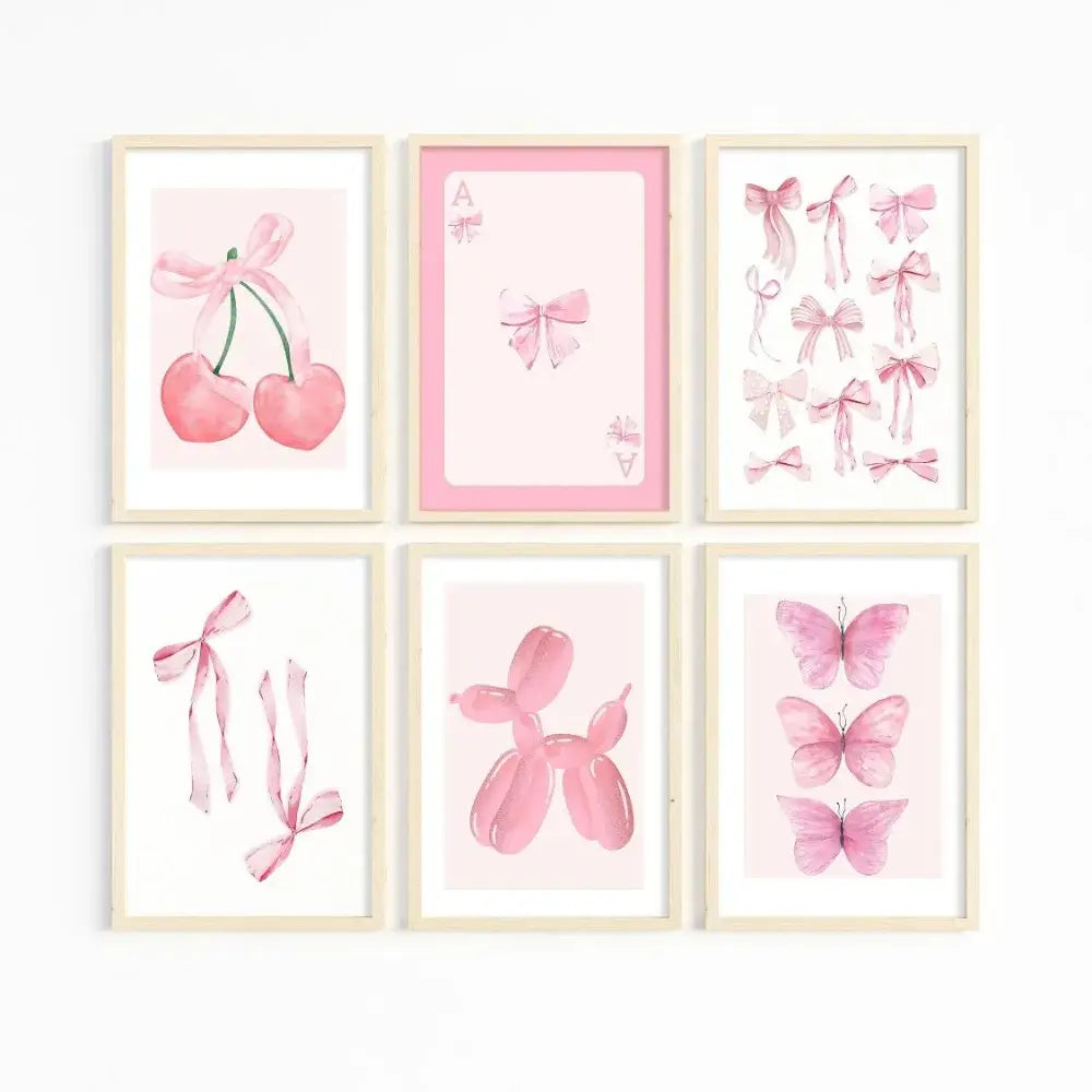 DecorBites™ Chic Pink Wall Art for Girls' Room