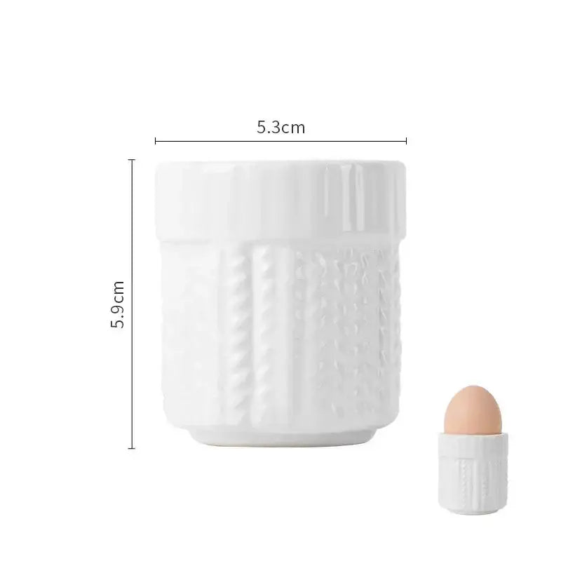 DecorBites™ Chicken Shape Ceramic Egg Cup Holder Stand for Kids Breakfast Tableware