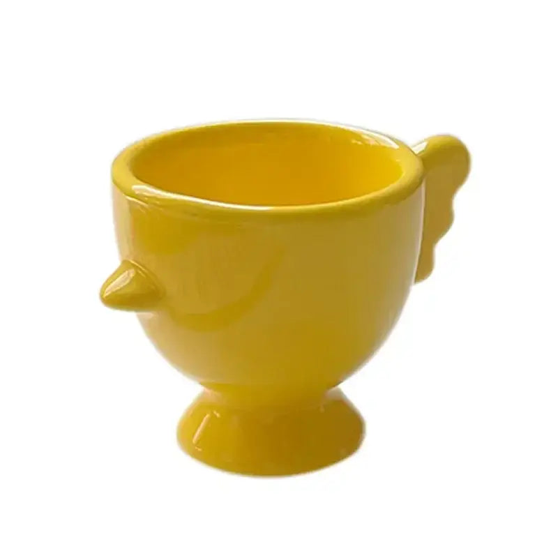 DecorBites™ Chicken Shape Ceramic Egg Cup Holder Stand for Kids Breakfast Tableware
