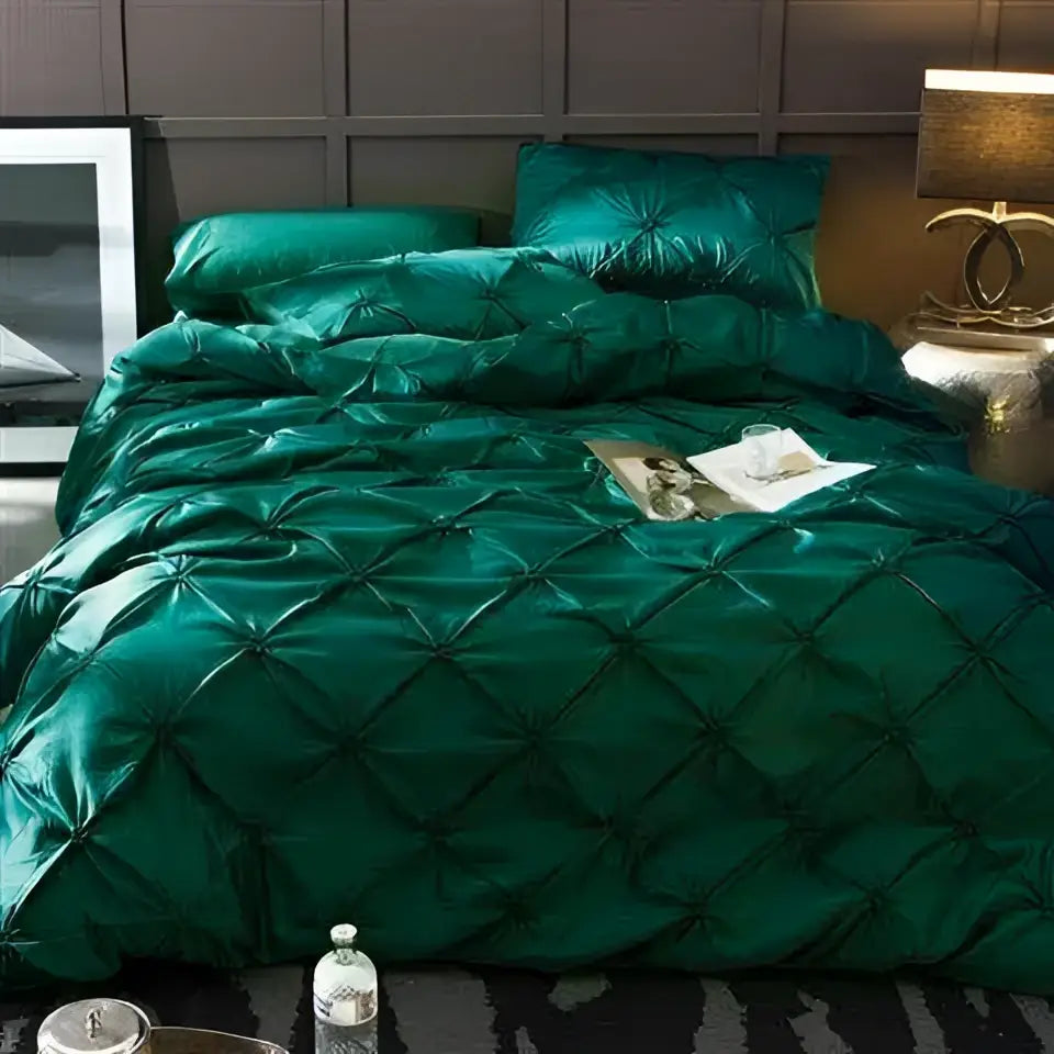 DecorBites™ Chiffon Flower Design Duvet Cover Set with Pillow Cases - Soft Polyester Bedding