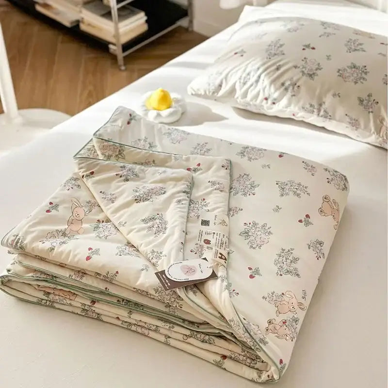 DecorBites™ لحاف تبريد صيفي بنمط رسوم متحركة للأطفال - لحاف مزدوج رقيق جيد التهوية لسرير مزدوج