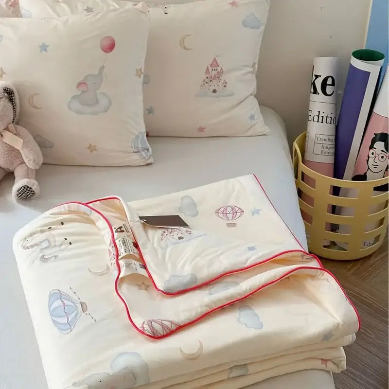 DecorBites™ لحاف تبريد صيفي بنمط رسوم متحركة للأطفال - لحاف مزدوج رقيق جيد التهوية لسرير مزدوج