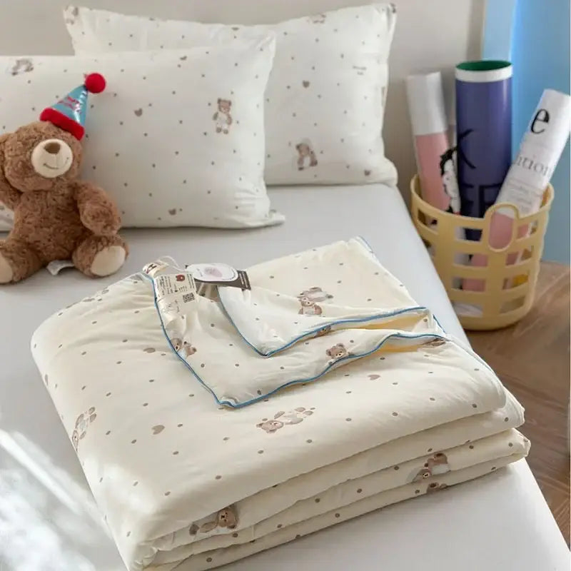 DecorBites™ لحاف تبريد صيفي بنمط رسوم متحركة للأطفال - لحاف مزدوج رقيق جيد التهوية لسرير مزدوج
