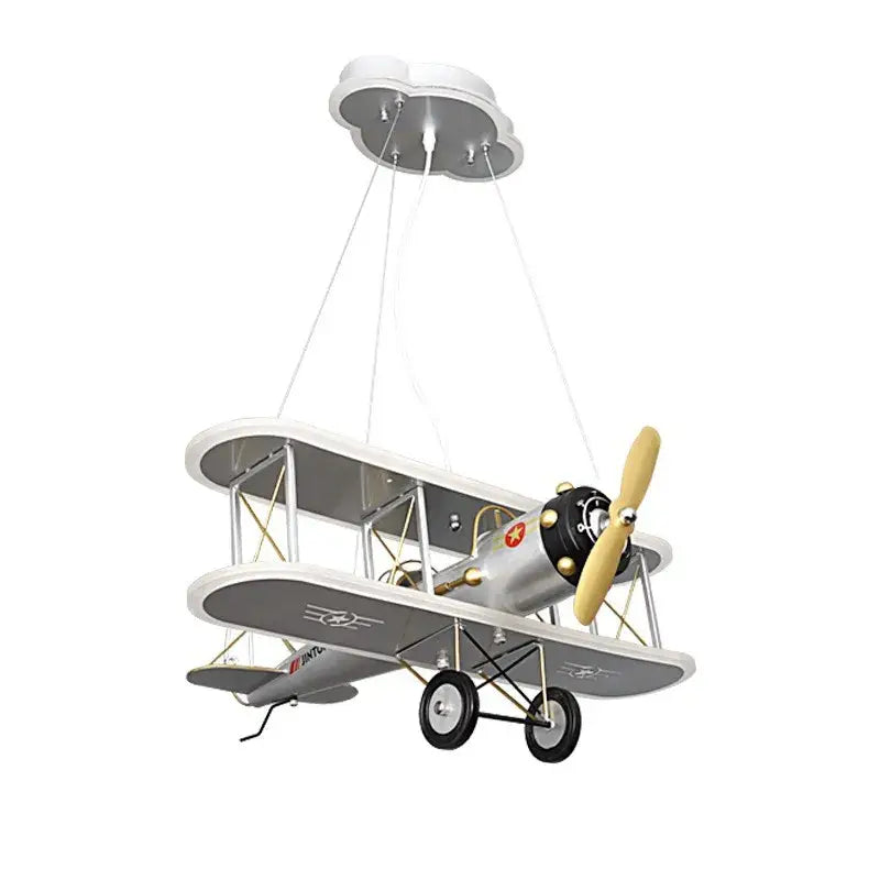 DecorBites™ Children's Aircraft LED Chandelier for Boys Room,False