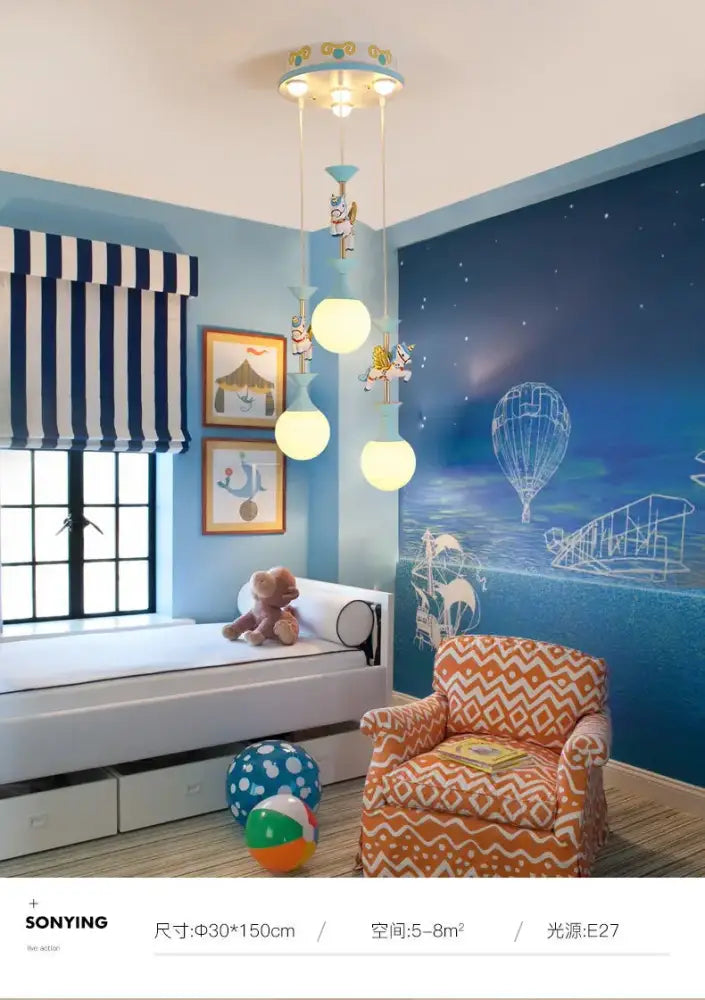 ثريات DecorBites™ الدوارة للأطفال المزودة بإضاءة LED: مصابيح متدلية بتصميم أميرة الشمال لغرفة المعيشة
