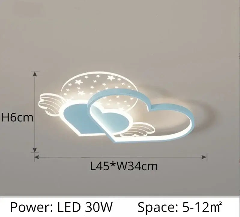 DecorBites™ Children's Love LED Chandelier: Kids Room Bedroom Lighting Fixture