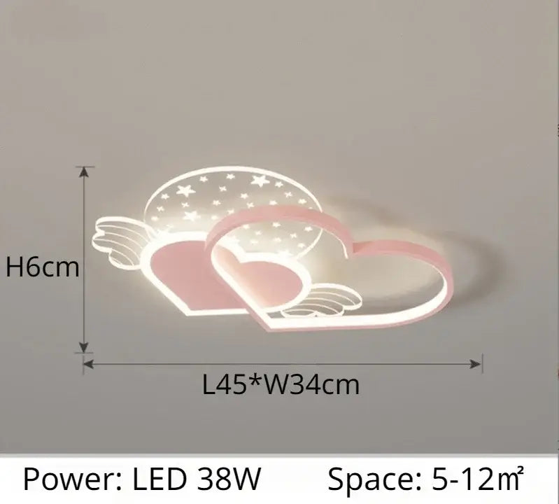 DecorBites™ Children's Love LED Chandelier: Kids Room Bedroom Lighting Fixture