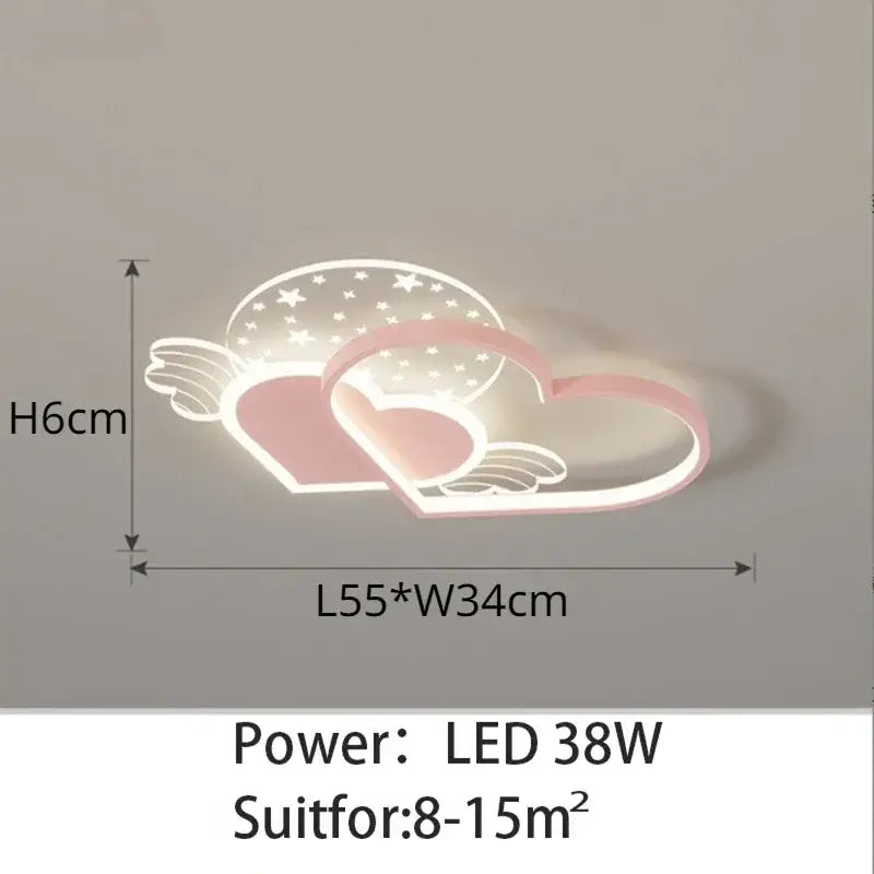 DecorBites™ Children's Love LED Chandelier: Kids Room Bedroom Lighting Fixture