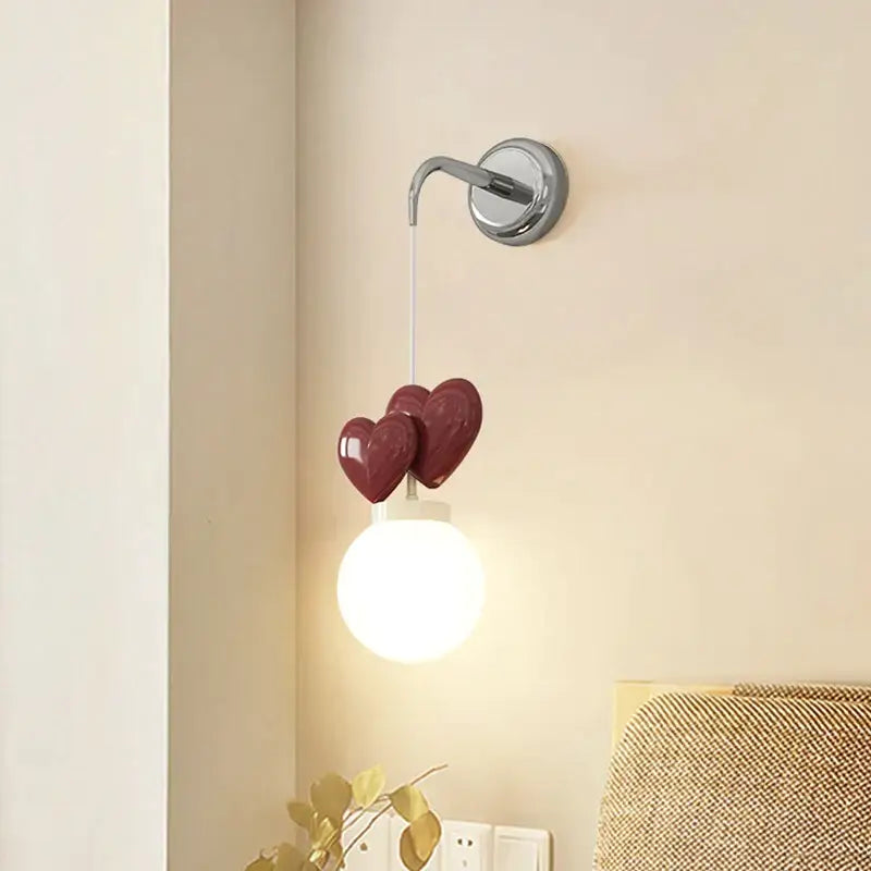 DecorBites™ Children's Love Wall Lamp Purple Red Pink for Nursery School Kids Baby Room Decor