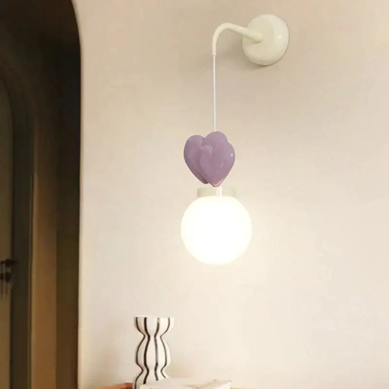DecorBites™ Children's Love Wall Lamp Purple Red Pink for Nursery School Kids Baby Room Decor