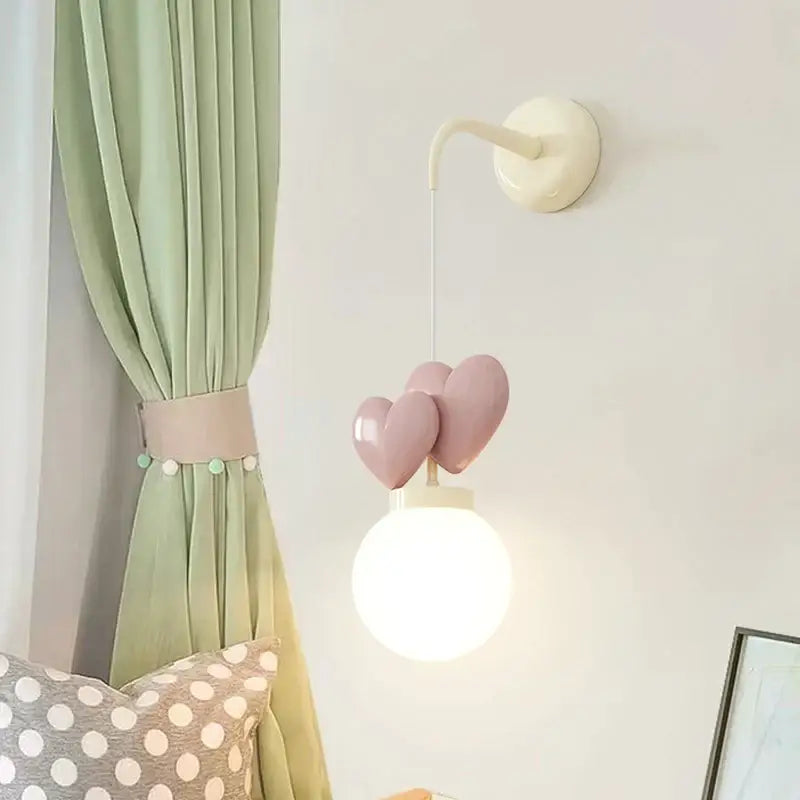 DecorBites™ Children's Love Wall Lamp Purple Red Pink for Nursery School Kids Baby Room Decor