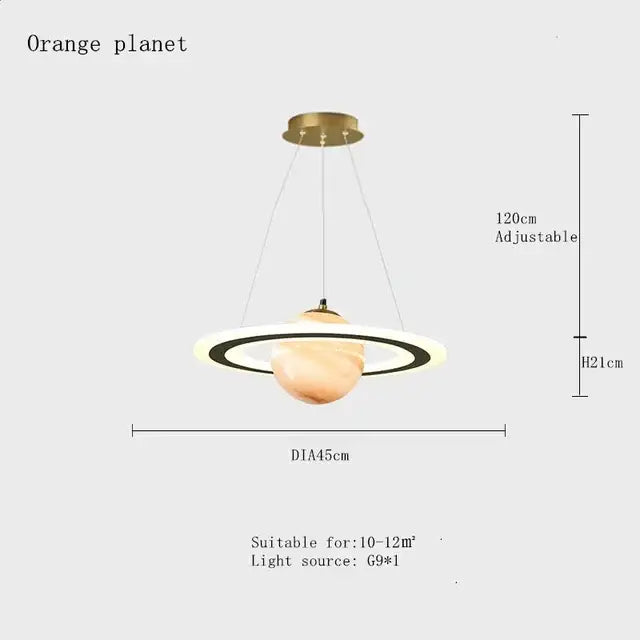 DecorBites™ Children's Planet Earth Pendant Lamp: Acrylic Space Star Theme LED Hanging Light