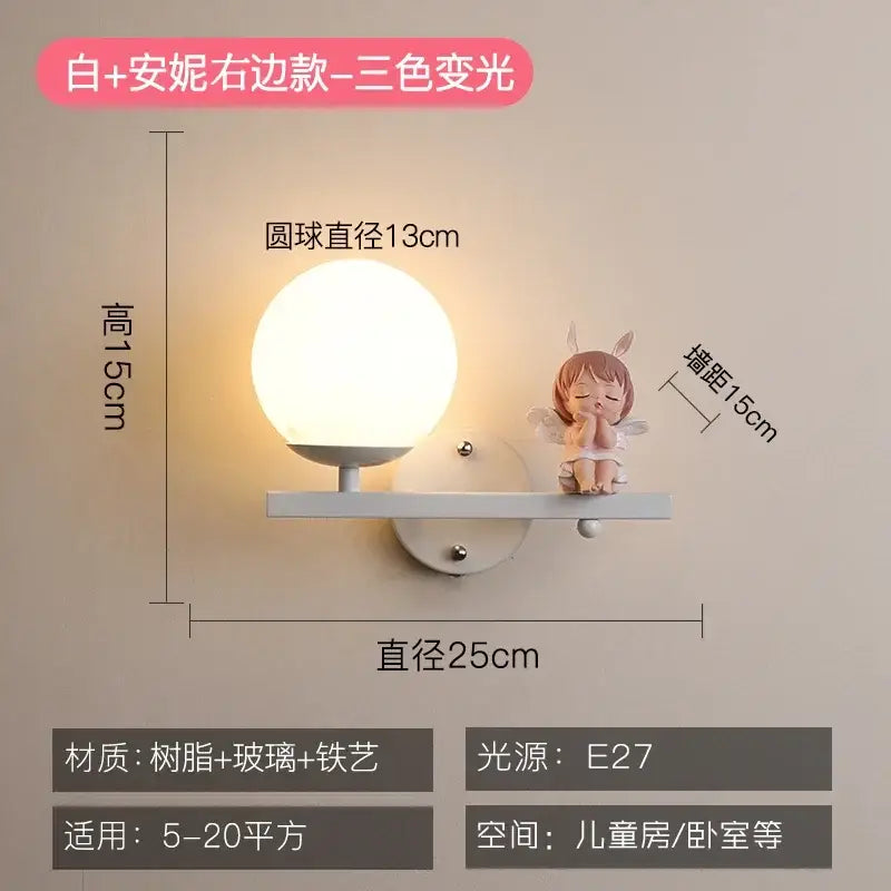 DecorBites™ Children's Room Bedside Lamp: Creative Cartoon Eye Protection Led Wall Art Sconce