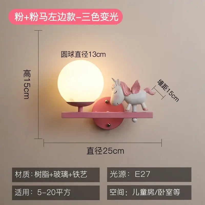 DecorBites™ Children's Room Bedside Lamp: Creative Cartoon Eye Protection Led Wall Art Sconce