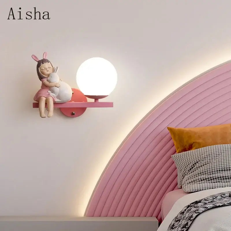 DecorBites™ Children's Room Bedside Lamp: Creative Cartoon Eye Protection Led Wall Art Sconce