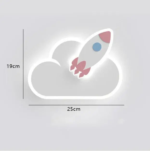 DecorBites™ Children's Room Crown Clouds Rocket Planet Night Light Bedside Lamp