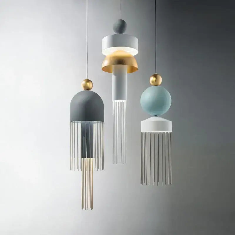 DecorBites™ Children's Room Glass Pendant Light Bedrooms Bedside Chandelier Metal Dining Table Lamp