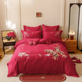 DecorBites™ Chinese Butterfly Flowers Embroidery Wedding Bedding Set - 1000TC Cotton