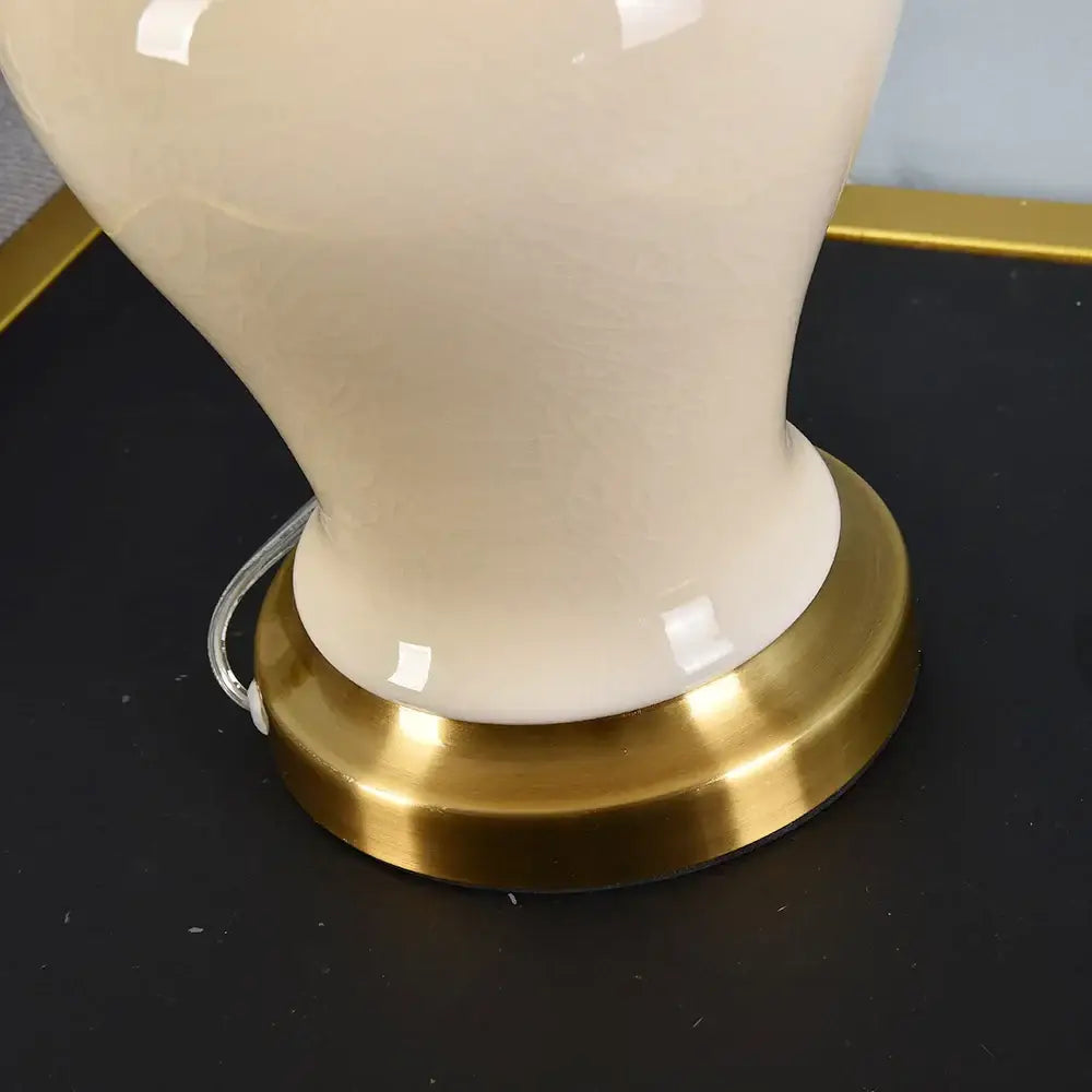 DecorBites™ مصابيح طاولة خزفية صينية لغرفة المعيشة وغرفة النوم مصباح E27 ديكور منزلي بجانب السرير